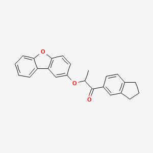 molecular formula C24H20O3 B11481138 2-(dibenzo[b,d]furan-2-yloxy)-1-(2,3-dihydro-1H-inden-5-yl)propan-1-one 