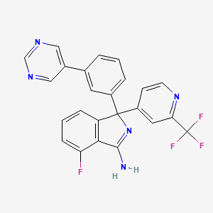 B1148114 4-Fluoro-1-(3-(pyrimidin-5-yl)phenyl)-1-(2-(trifluoromethyl)pyridin-4-yl)-1H-isoindol-3-amine CAS No. 1227163-56-5