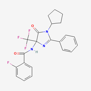 N-[1-cyclopentyl-5-oxo-2-phenyl-4-(trifluoromethyl)-4,5-dihydro-1H-imidazol-4-yl]-2-fluorobenzamide