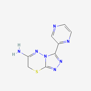 molecular formula C8H7N7S B11481148 3-(pyrazin-2-yl)-7H-[1,2,4]triazolo[3,4-b][1,3,4]thiadiazin-6-amine 