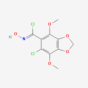 molecular formula C10H9Cl2NO5 B11481154 6-chloro-N-hydroxy-4,7-dimethoxy-1,3-benzodioxole-5-carboximidoyl chloride 