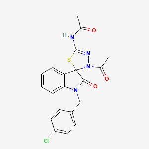 N-[3'-acetyl-1-(4-chlorobenzyl)-2-oxo-1,2-dihydro-3'H-spiro[indole-3,2'-[1,3,4]thiadiazol]-5'-yl]acetamide