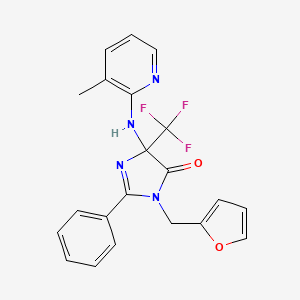 3-(furan-2-ylmethyl)-5-[(3-methylpyridin-2-yl)amino]-2-phenyl-5-(trifluoromethyl)-3,5-dihydro-4H-imidazol-4-one