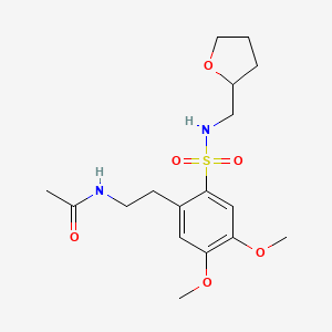 molecular formula C17H26N2O6S B11481190 N-(2-{4,5-dimethoxy-2-[(tetrahydrofuran-2-ylmethyl)sulfamoyl]phenyl}ethyl)acetamide 