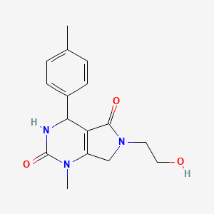 molecular formula C16H19N3O3 B11481191 6-(2-hydroxyethyl)-1-methyl-4-(4-methylphenyl)-3,4,6,7-tetrahydro-1H-pyrrolo[3,4-d]pyrimidine-2,5-dione 