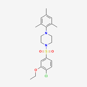 molecular formula C21H27ClN2O3S B11481205 1-[(4-Chloro-3-ethoxyphenyl)sulfonyl]-4-mesitylpiperazine 