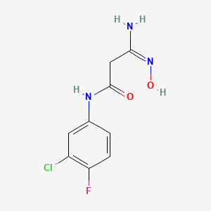 (3E)-3-amino-N-(3-chloro-4-fluorophenyl)-3-(hydroxyimino)propanamide