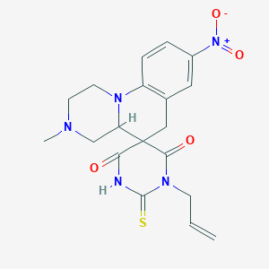 3'-Methyl-8'-nitro-5-(prop-2-EN-1-YL)-6-sulfanylidene-1',2',3',4',4'A,6'-hexahydrospiro[1,5-diazinane-3,5'-pyrazino[1,2-A]quinoline]-2,4-dione