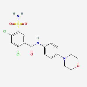 molecular formula C17H17Cl2N3O4S B11481249 2,4-dichloro-N-[4-(morpholin-4-yl)phenyl]-5-sulfamoylbenzamide 