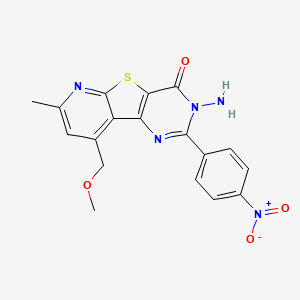 5-amino-13-(methoxymethyl)-11-methyl-4-(4-nitrophenyl)-8-thia-3,5,10-triazatricyclo[7.4.0.02,7]trideca-1(13),2(7),3,9,11-pentaen-6-one