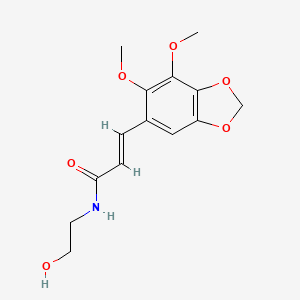 (2E)-3-(6,7-dimethoxy-1,3-benzodioxol-5-yl)-N-(2-hydroxyethyl)prop-2-enamide