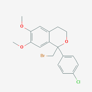 molecular formula C18H18BrClO3 B11481289 1-(bromomethyl)-1-(4-chlorophenyl)-6,7-dimethoxy-3,4-dihydro-1H-isochromene 