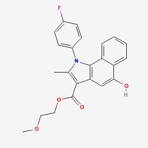 molecular formula C23H20FNO4 B11481292 2-methoxyethyl 1-(4-fluorophenyl)-5-hydroxy-2-methyl-1H-benzo[g]indole-3-carboxylate 