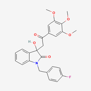 1-(4-fluorobenzyl)-3-hydroxy-3-[2-oxo-2-(3,4,5-trimethoxyphenyl)ethyl]-1,3-dihydro-2H-indol-2-one