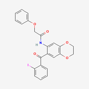 molecular formula C23H18INO5 B11481314 N-[7-(2-iodobenzoyl)-2,3-dihydro-1,4-benzodioxin-6-yl]-2-phenoxyacetamide 