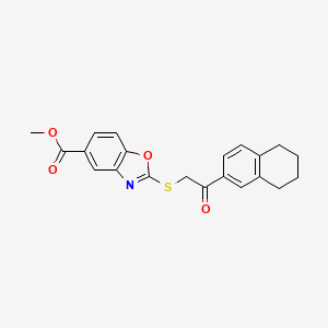 Methyl 2-{[2-oxo-2-(5,6,7,8-tetrahydronaphthalen-2-yl)ethyl]sulfanyl}-1,3-benzoxazole-5-carboxylate