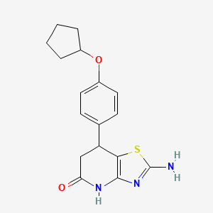 molecular formula C17H19N3O2S B11481326 2-amino-7-[4-(cyclopentyloxy)phenyl]-6,7-dihydro[1,3]thiazolo[4,5-b]pyridin-5(4H)-one 