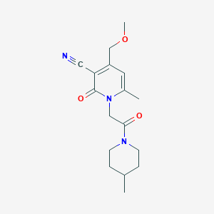 molecular formula C17H23N3O3 B11481328 4-(Methoxymethyl)-6-methyl-1-[2-(4-methylpiperidin-1-yl)-2-oxoethyl]-2-oxo-1,2-dihydropyridine-3-carbonitrile 