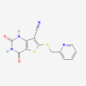 4-Hydroxy-2-oxo-6-[(pyridin-2-ylmethyl)sulfanyl]-1,2-dihydrothieno[3,2-d]pyrimidine-7-carbonitrile