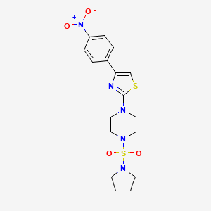 molecular formula C17H21N5O4S2 B11481342 1-[4-(4-Nitrophenyl)-1,3-thiazol-2-yl]-4-(pyrrolidin-1-ylsulfonyl)piperazine 