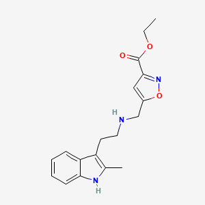 molecular formula C18H21N3O3 B11481386 ethyl 5-({[2-(2-methyl-1H-indol-3-yl)ethyl]amino}methyl)-1,2-oxazole-3-carboxylate 