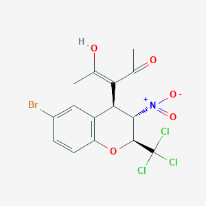 (3Z)-3-[(2S,3S,4S)-6-bromo-3-nitro-2-(trichloromethyl)-3,4-dihydro-2H-chromen-4-yl]-4-hydroxypent-3-en-2-one