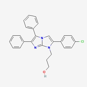 3-[2-(4-chlorophenyl)-5,6-diphenyl-1H-imidazo[1,2-a]imidazol-1-yl]propan-1-ol