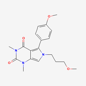 molecular formula C19H23N3O4 B11481422 5-(4-methoxyphenyl)-6-(3-methoxypropyl)-1,3-dimethyl-1H-pyrrolo[3,4-d]pyrimidine-2,4(3H,6H)-dione 