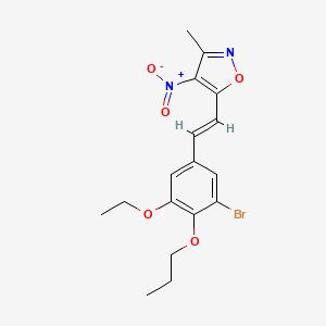 molecular formula C17H19BrN2O5 B11481444 5-[(E)-2-(3-bromo-5-ethoxy-4-propoxyphenyl)ethenyl]-3-methyl-4-nitro-1,2-oxazole 