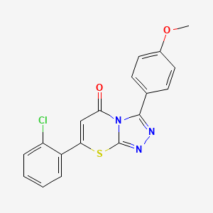 molecular formula C18H12ClN3O2S B11481450 7-(2-chlorophenyl)-3-(4-methoxyphenyl)-5H-[1,2,4]triazolo[3,4-b][1,3]thiazin-5-one 