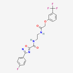 3-(4-fluorophenyl)-N-[2-({[3-(trifluoromethyl)phenoxy]acetyl}amino)ethyl]-1,2,4-oxadiazole-5-carboxamide