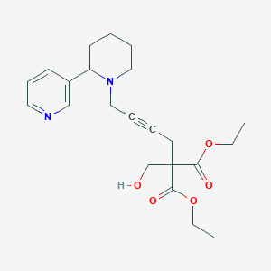 molecular formula C22H30N2O5 B11481477 Diethyl (hydroxymethyl){4-[2-(pyridin-3-yl)piperidin-1-yl]but-2-yn-1-yl}propanedioate 