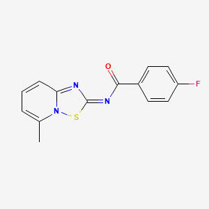 4-fluoro-N-[(2E)-5-methyl-2H-[1,2,4]thiadiazolo[2,3-a]pyridin-2-ylidene]benzamide