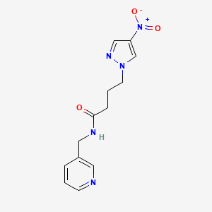 molecular formula C13H15N5O3 B11481618 1H-Pyrazole-1-butanamide, 4-nitro-N-(3-pyridinylmethyl)- 