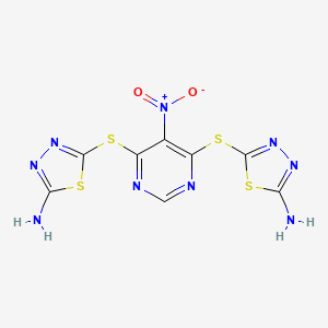 5,5'-[(5-Nitropyrimidine-4,6-diyl)disulfanediyl]bis(1,3,4-thiadiazol-2-amine)