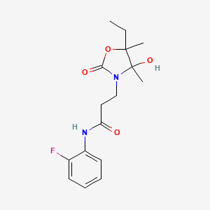 molecular formula C16H21FN2O4 B11481631 3-(5-ethyl-4-hydroxy-4,5-dimethyl-2-oxo-1,3-oxazolidin-3-yl)-N-(2-fluorophenyl)propanamide 