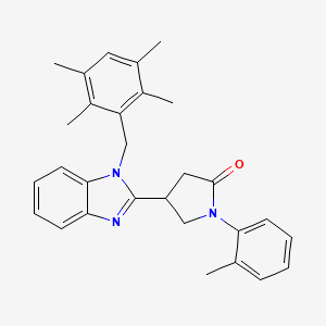 1-(2-methylphenyl)-4-[1-(2,3,5,6-tetramethylbenzyl)-1H-benzimidazol-2-yl]pyrrolidin-2-one