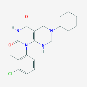 1-(3-chloro-2-methylphenyl)-6-cyclohexyl-5,6,7,8-tetrahydropyrimido[4,5-d]pyrimidine-2,4(1H,3H)-dione