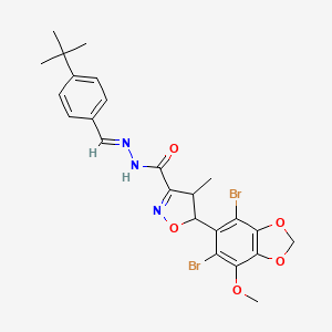 molecular formula C24H25Br2N3O5 B11481663 N'-[(E)-(4-tert-butylphenyl)methylidene]-5-(4,6-dibromo-7-methoxy-1,3-benzodioxol-5-yl)-4-methyl-4,5-dihydro-1,2-oxazole-3-carbohydrazide 