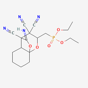 molecular formula C18H23N4O5P B11481674 Diethyl {[3,3,4-tricyano-10-iminooctahydro-8a,4-(epoxymethano)chromen-2-yl]methyl}phosphonate 