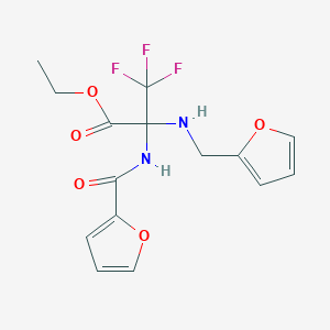 ethyl 3,3,3-trifluoro-N-(furan-2-ylcarbonyl)-2-[(furan-2-ylmethyl)amino]alaninate