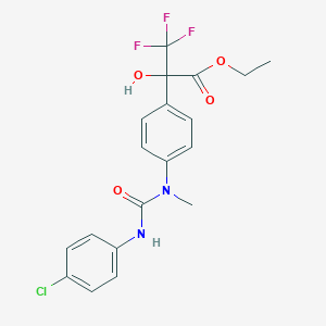 Ethyl 2-(4-{[(4-chlorophenyl)carbamoyl](methyl)amino}phenyl)-3,3,3-trifluoro-2-hydroxypropanoate