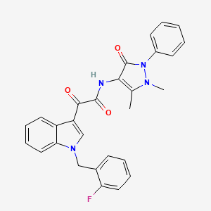 N-(1,5-dimethyl-3-oxo-2-phenyl-2,3-dihydro-1H-pyrazol-4-yl)-2-[1-(2-fluorobenzyl)-1H-indol-3-yl]-2-oxoacetamide