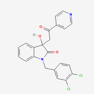 1-(3,4-dichlorobenzyl)-3-hydroxy-3-[2-oxo-2-(pyridin-4-yl)ethyl]-1,3-dihydro-2H-indol-2-one