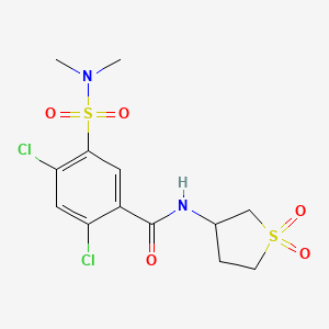 molecular formula C13H16Cl2N2O5S2 B11481742 2,4-dichloro-5-(dimethylsulfamoyl)-N-(1,1-dioxidotetrahydrothiophen-3-yl)benzamide 