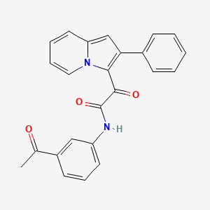 molecular formula C24H18N2O3 B11481746 N-(3-acetylphenyl)-2-oxo-2-(2-phenylindolizin-3-yl)acetamide 