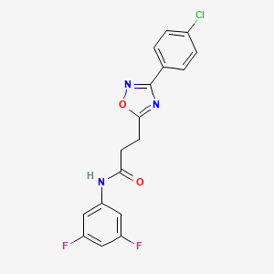 molecular formula C17H12ClF2N3O2 B11481749 3-[3-(4-chlorophenyl)-1,2,4-oxadiazol-5-yl]-N-(3,5-difluorophenyl)propanamide 