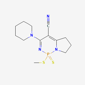 Pyrrolo[1,2-c][1,3,2]diazaphosphorine-4-carbonitrile, 1,5,6,7-tetrahydro-1-(methylthio)-3-(1-piperidinyl)-, 1-sulfide