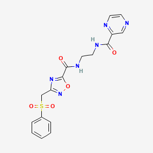 N-{2-[({3-[(phenylsulfonyl)methyl]-1,2,4-oxadiazol-5-yl}carbonyl)amino]ethyl}pyrazine-2-carboxamide