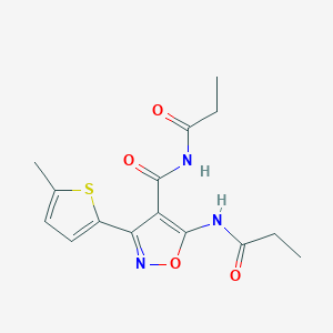 3-(5-methylthiophen-2-yl)-N-propanoyl-5-(propanoylamino)-1,2-oxazole-4-carboxamide